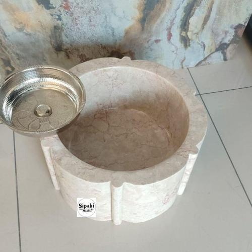 Rozalya Bej Mermer Papatya Model Kurna
