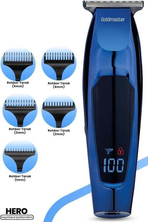 Hero Led Ekranlı Paslanmaz Çelik Başlıklı Saç Sakal Şekillendirme Makinesi Gm8169