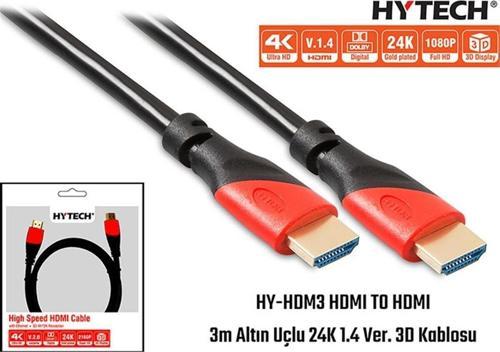 Hy-Hdm3 Hdmi To Hdmi 3M Altın Uçlu 24K 1.4