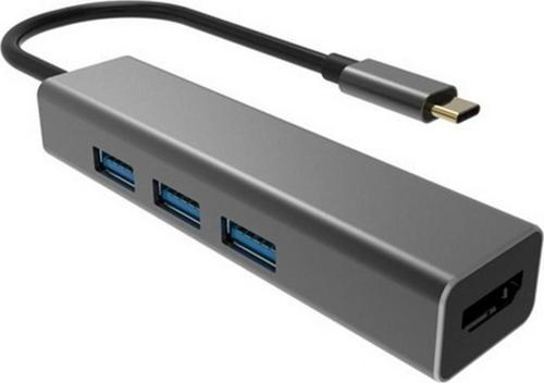 Dh318 Type-C To Usb 3.0*3 Hdmi siyah