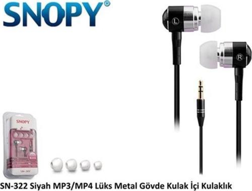 Sn-322 Kulak İçi Kulaklık Siyah Metal Gövde Beyaz