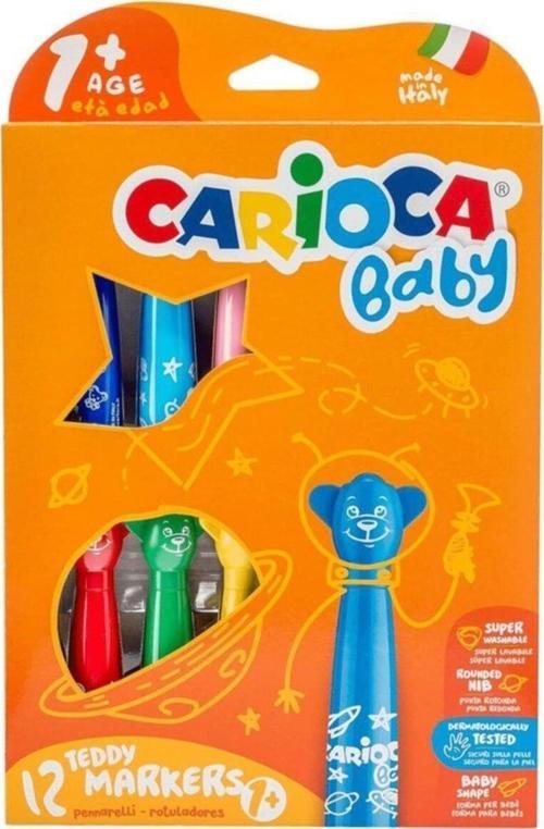 Carioca Teddy Jumbo Bebek Süper Yıkanabilir Keçeli Boya Kalemi 12Li