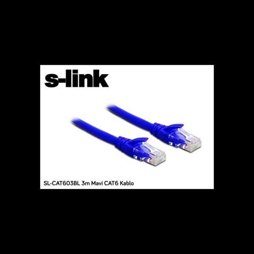 S-Lınk Sl-Cat603Bl, Cat6, Patch, 3Mt, Kablo (Mavi)