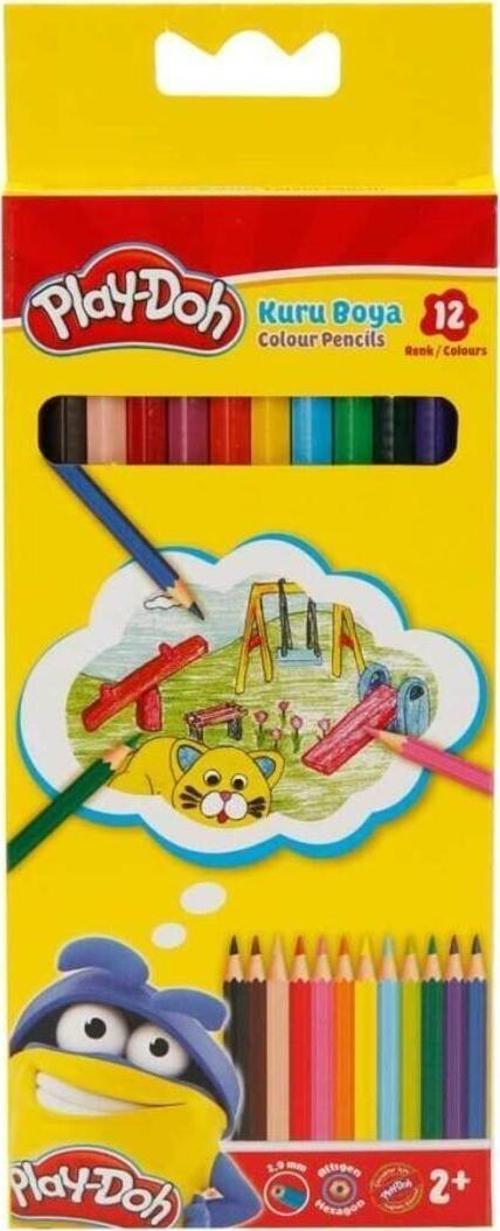Play-Doh Kuru Boya 12 Renk Tam Boy Çok Renkli