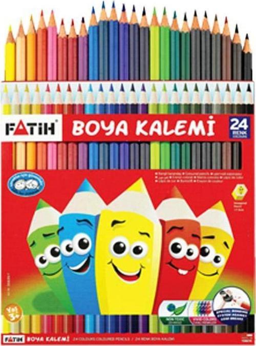 Kuru Boya Kalemi Karton Kutu Tam Boy 24'Lü KARIŞIK