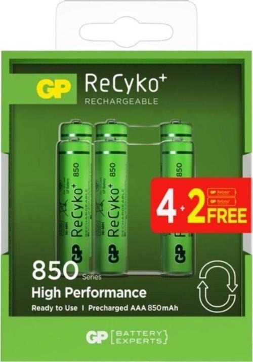 Aaa 850 Mah Şarjlı Ince Kalem Pil 4+2'Li Paket Recyko