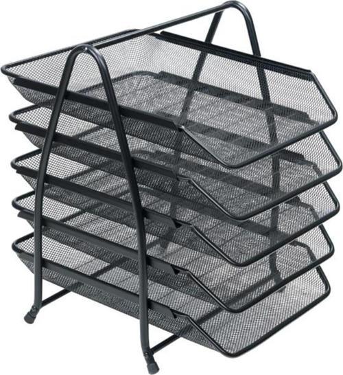 Evrak Rafı Metal Perforeli Sabit 5 Li Siyah 9185 NoColor-e6fe7b66