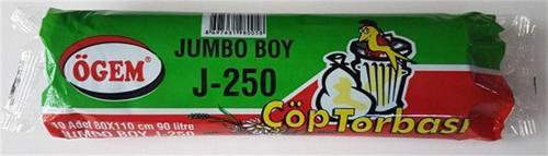Plastik Çöp Torbası Ağır Hizmet J-250 5 Adet