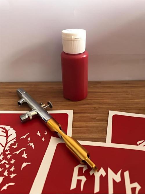 Kırmızı Renk 50 ML Konsantre Airbrush Geçici Dövme Boyası Paasche