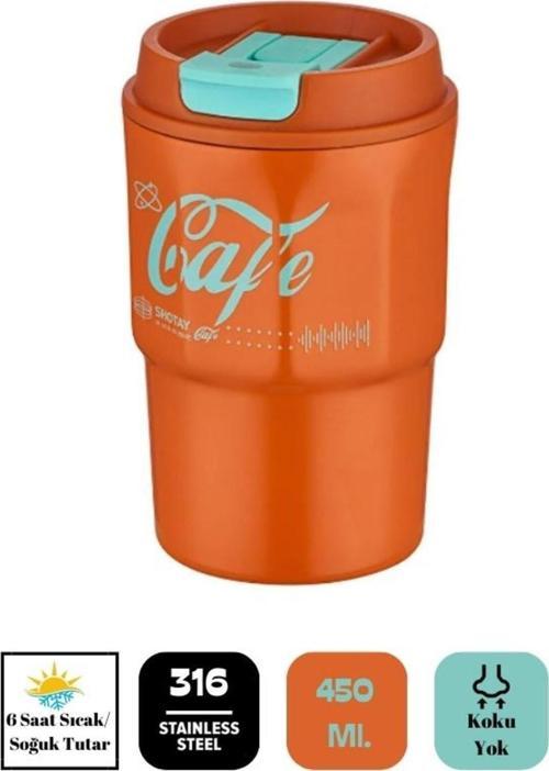 Stainless Steel Mug Kahve Bardağı 450 Ml Turuncu