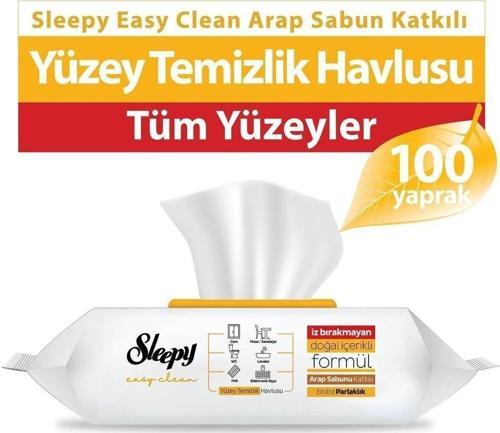 Easy Clean Arap Sabunu Katkılı Yüzey Temizlik Havlusu&Mendili 100 Yaprak
