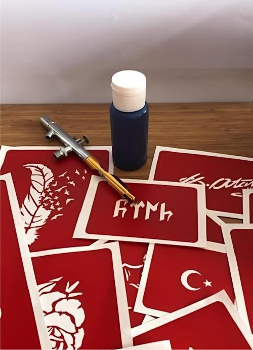 Mavi Renk 50 ML Konsantre Airbrush Geçici Dövme Boyası Paasche