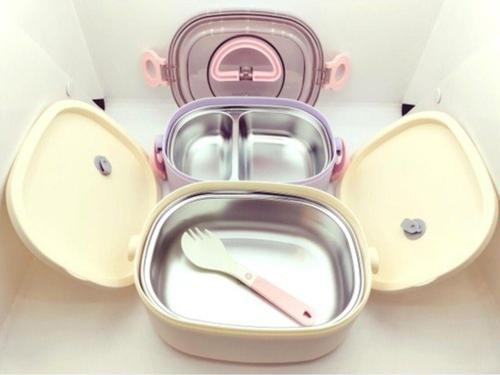 2 Katlı Yemek Taşıma Kabı Lila-Krem Bl50251 liila