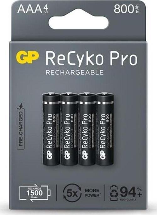 Aaa 800 Mah Şarjlı Ince Kalem Pil 4'Lü Paket Recyko