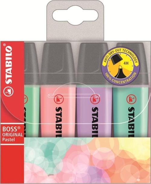 Stabılo Boss Fosforlu Kalem Pastel 4'Lü Paket gri