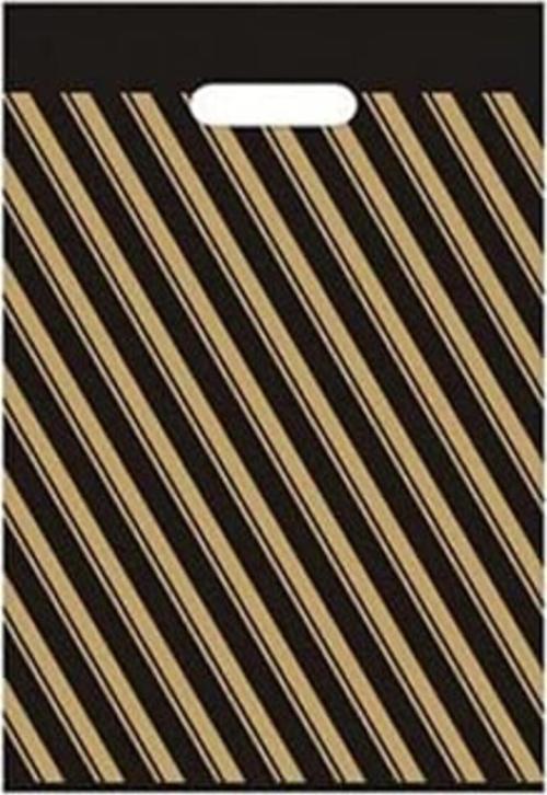 Takviyeli Siyah Çizgili Poşet 26X38 Cm No:2 50 Li (20 Paket)