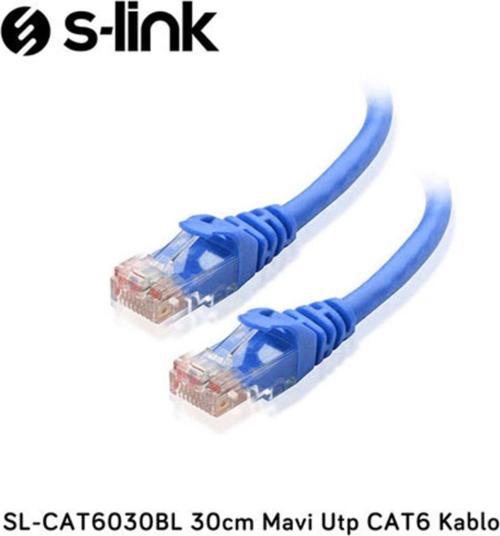 S-Lınk Sl-Cat6030Bl 30Cm Mavi Utp Cat6 Kablo 