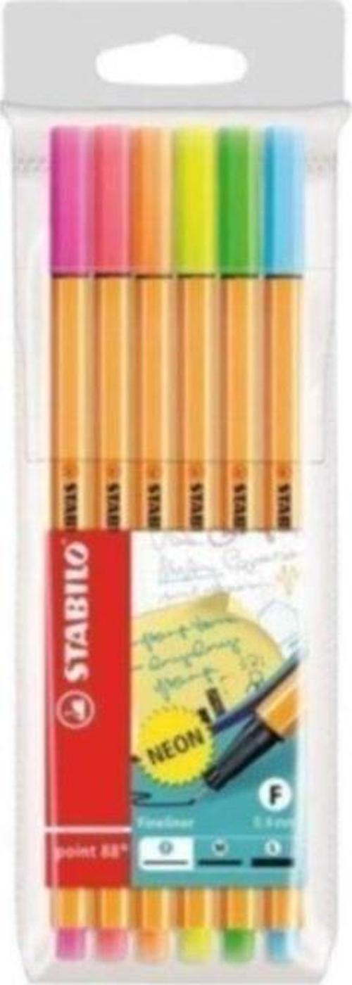 Stabilo Keçe Uç Kalem 88 6 Lı Neon Paket Karışık