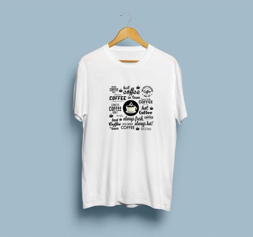 Oversize Kahve / Coffee Yazılı tasarım unisex T-shirt