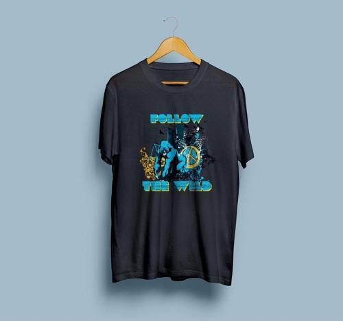 Oversize Follow The Wild Tasarım unisex T-shirt