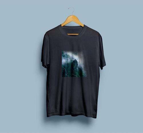 Oversize Orman ve Uçurum Tasarım Unisex T-shirt
