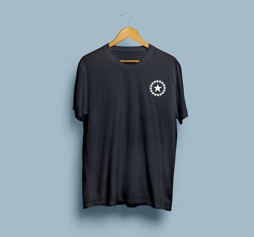 Oversize Yıldız Çemberi tasarım Cep üstü unisex T-shirt