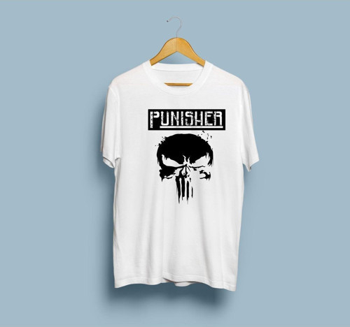 Oversize Punisher tasarım unisex T-shirt