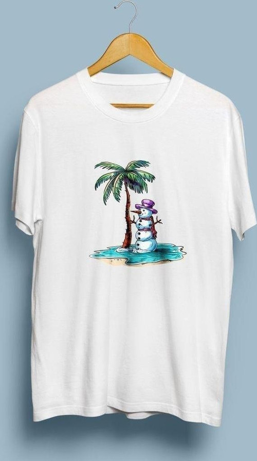 Oversize Erimiş Kardan Adam tasarım unisex T-shirt