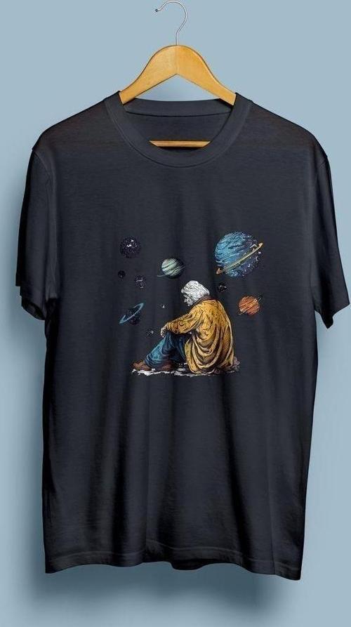 Oversize Astronomi / Gezegenler Tasarım unisex T-shirt