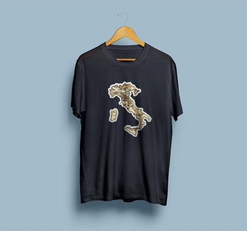 Oversize İtalya Haritası Tasarım unisex T-shirt