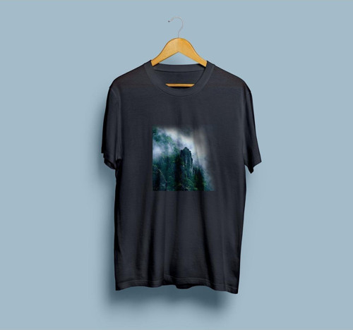 Oversize Orman ve Uçurum Tasarım Unisex T-shirt