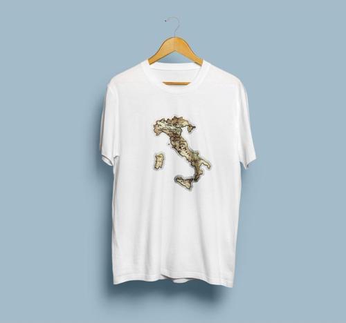 Oversize İtalya Haritası Tasarım unisex T-shirt