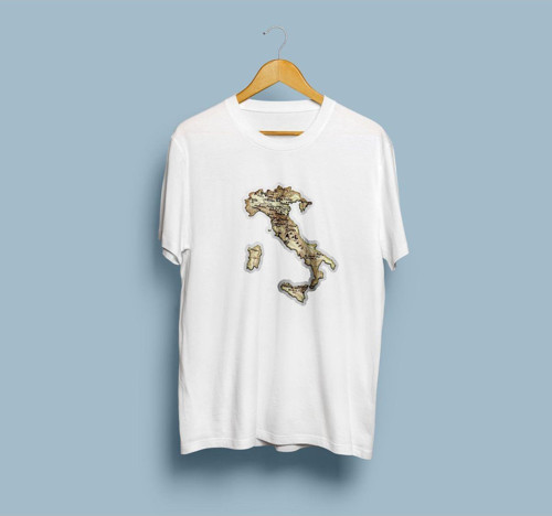 Oversize İtalya Haritası Tasarım unisex T-shirt