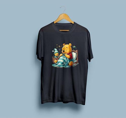 Oversize Winnie The Pooh Tasarım unisex T-shirt