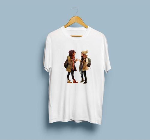 Oversize Best Friend / En iyi arkadaş Tasarım T-shirt