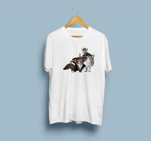Oversize Madagaskar Kral Juilen / Lemur Kral tasarım unisex T-shirt