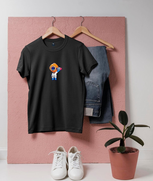 Oversize Mini Denizaltı ve Mini Birinci Sınıf Dalgıç tasarım unisex T-shirt