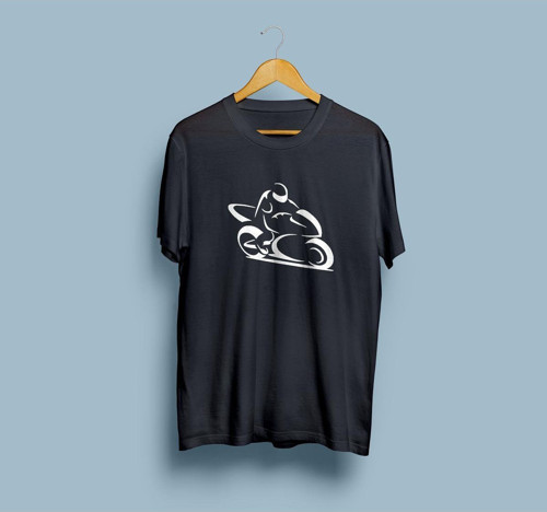 Oversize Hayalet Motosiklet Tasarım unisex T-shirt