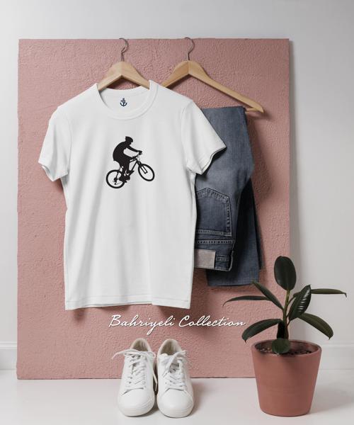 Oversize Man Mountain bike black Tasarımlı Unisex T-Shirt