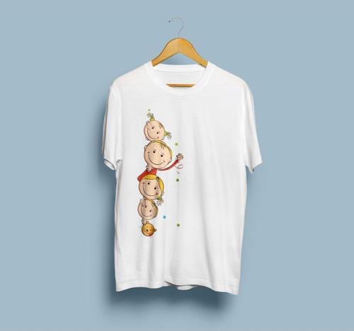 Oversize Charlie ve Lolanın bebekleri tasarım unisex T-shirt