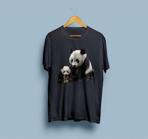 Oversize Panda Ailesi tasarım unisex T-shirt