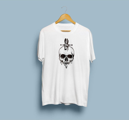 Oversize Kurukafa Kılıç tasarım unisex T-shirt