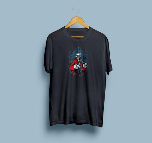 Oversize Wolfgang Amadeus Mozart Tasarım T-shirt
