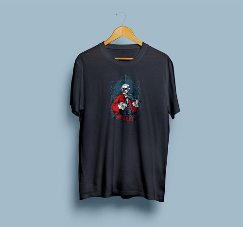 Oversize Wolfgang Amadeus Mozart Tasarım T-shirt