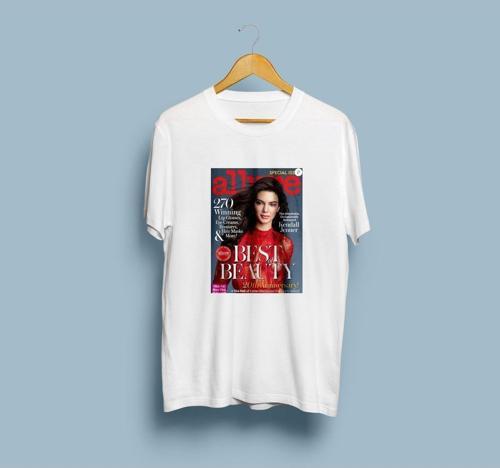 Oversize Allure Magazin Kendall Jenner Kapak Tasarım unisex T-shirt