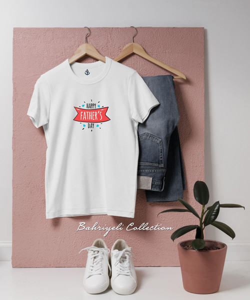 Oversize Happy Father s Day 2 Özel Tasarımlı Unisex T-Shirt
