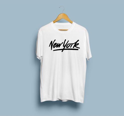 Oversize New York yazılı unisex T-shirt