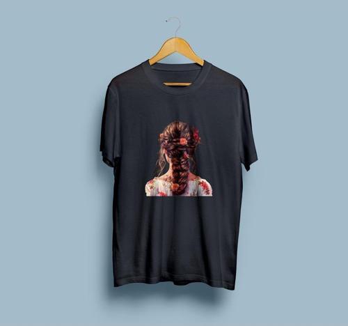 Oversize Arkadan Kadın Saçları / Kadın Kuaförü tasarım unisex T-shirt