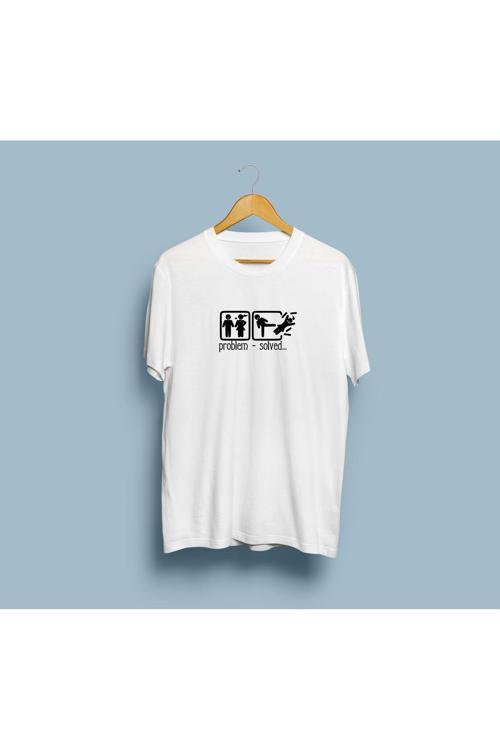 Oversize Problem Çözüldü baskılı unisex T-shirt