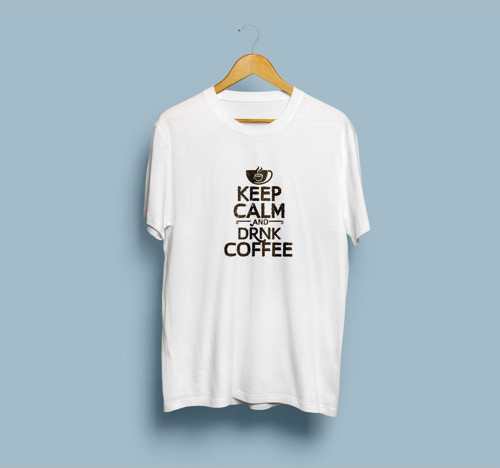 Oversize Keep Calm And Drink Coffee Tasarım unisex T-shirt